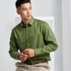 Dennis Lingo Men's Solid Slim Fit Casual Shirt – Sage Green