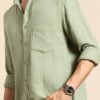 Mast & Harbour Men Pure Cotton Casual Shirt – Green