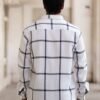 Powerlook Men White Windowpane Checked Regular Fit Casual Shirt