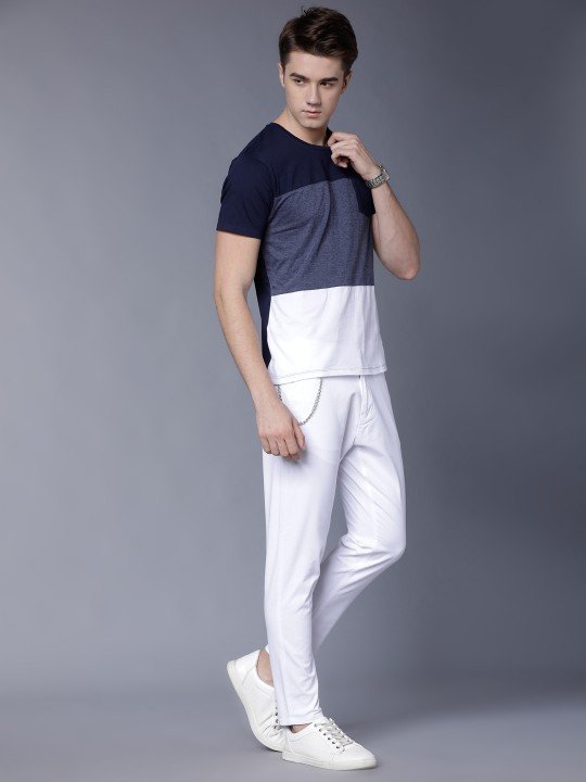 HIGHLANDER Men Solid White Tapered Fit Chinos