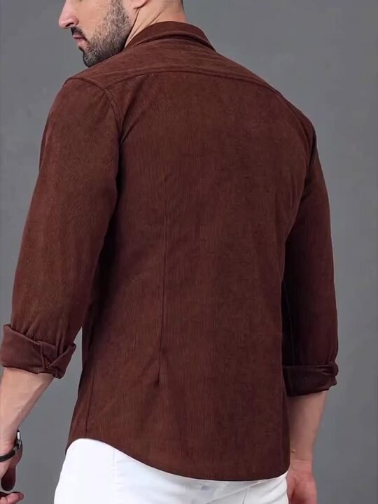HERE&NOW Men Brown Self-Design Slim Fit Casual Shirt