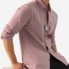 The Souled Store Men Pink Solid Long Sleeve Cotton-Linen Casual Shirt – Spread Collar
