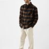 The Souled Store Men Brown & Black Tartan Checked Oversized Cotton Casual Shirt
