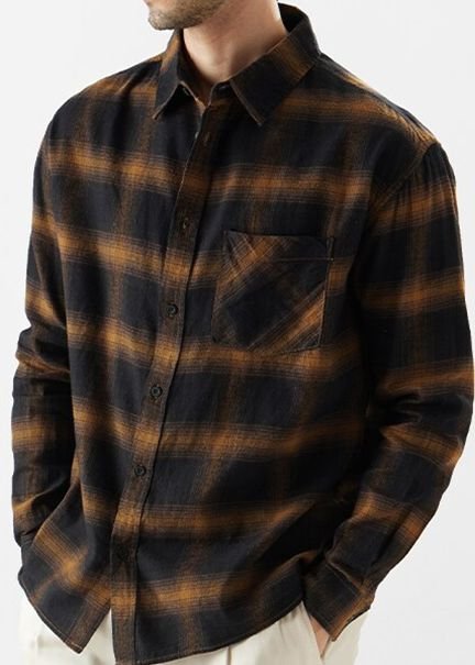 The Souled Store Men Brown & Black Tartan Checked Oversized Cotton Casual Shirt