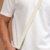 HIGHLANDER Men White Henley Collar Knitted Relaxed Fit T-shirt