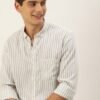 8481b266-b0f8-40ec-9fb1-bc687c256e921695122353612-Mast--Harbour-Men-Shirts-8291695122353165-1 Mast & Harbour Men Grey Striped Cotton Casual Shirt – Regular Fit, Long Sleeves