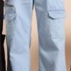 Mast & Harbour Men Straight Fit Light Blue Stretchable Jeans with Zip Detail