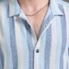 Moda Rapido Men Blue Slim Fit Striped Cotton Casual Shirt – Short Sleeves