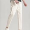 Snitch Men Classic Regular Fit Mid-Rise Linen Blend Trousers
