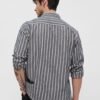 The Souled Store Men Spread Collar Vertical Striped Cotton Casual Shirt – Grey & White